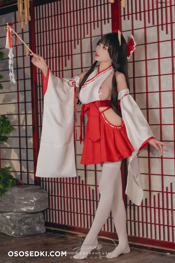 咬一口兔娘ovo (Yaokoututu) cosplay Reimu Hakurei - Touhou Project - 8