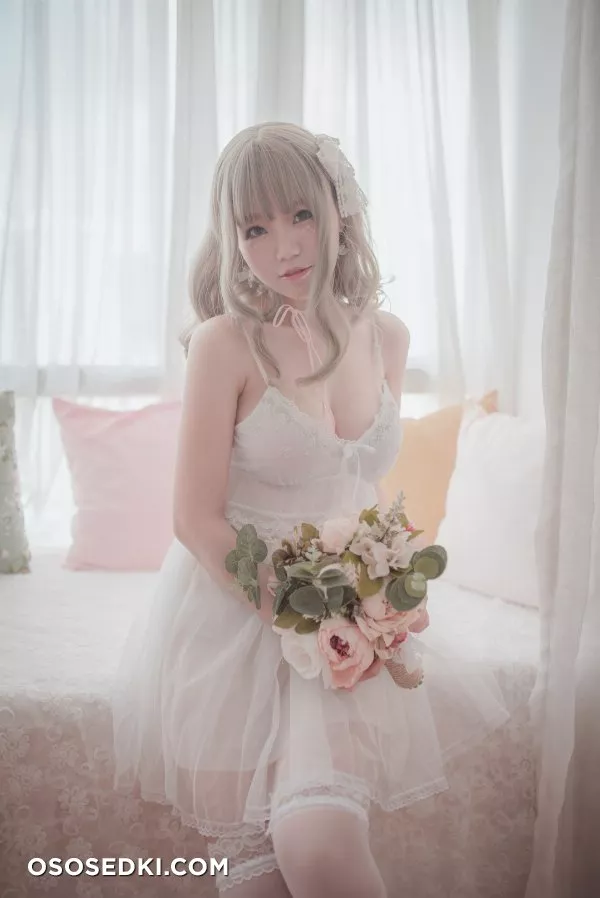 Yoko宅夏Cos - 白色丝质连衣裙 - 5