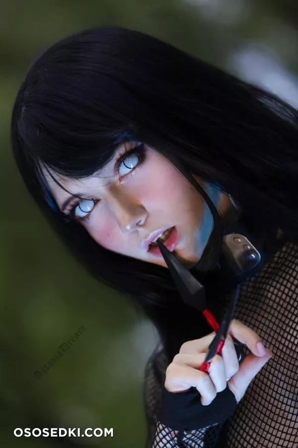 Astasia Dream. Hinata Hyuga. Naruto. Black Lingerie. Outdoors - 4