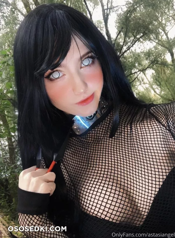 Astasia Dream. Hinata Hyuga. Naruto. Black Lingerie. Outdoors - 9