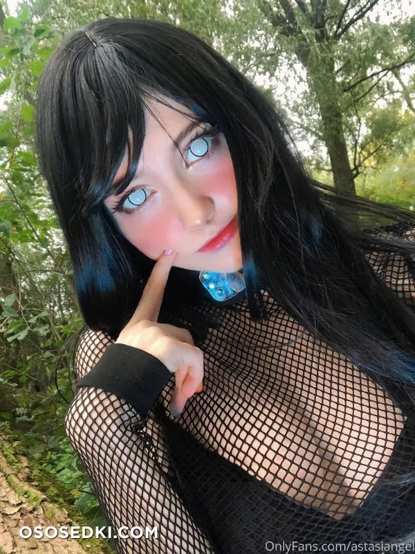 Astasia Dream. Hinata Hyuga. Naruto. Black Lingerie. Outdoors - 10