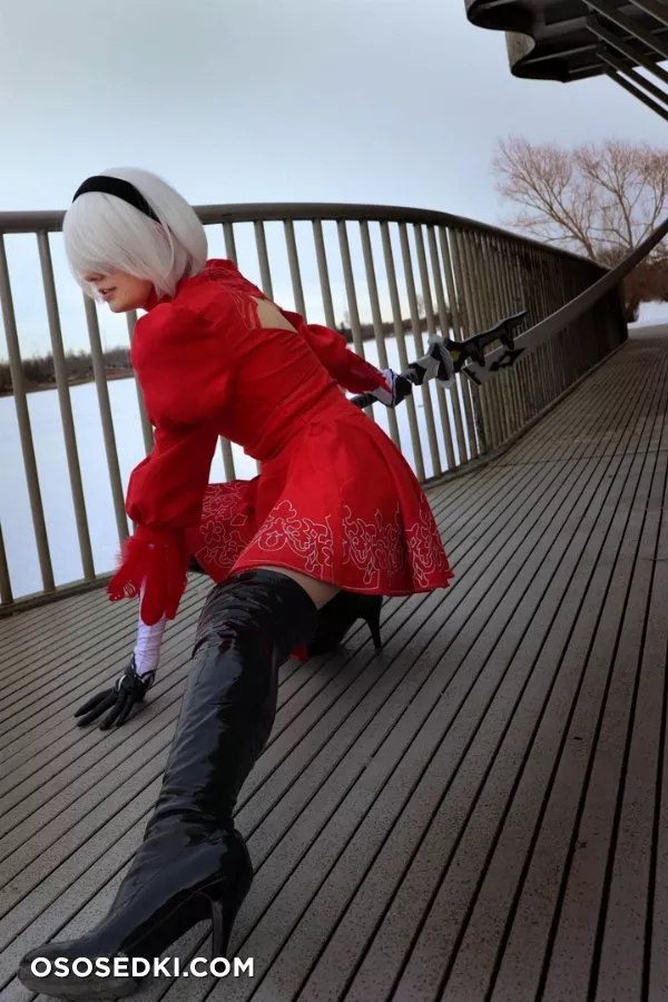 Meggii cosplay - 2B red (Nier Automata) patreon cosplay set - 24