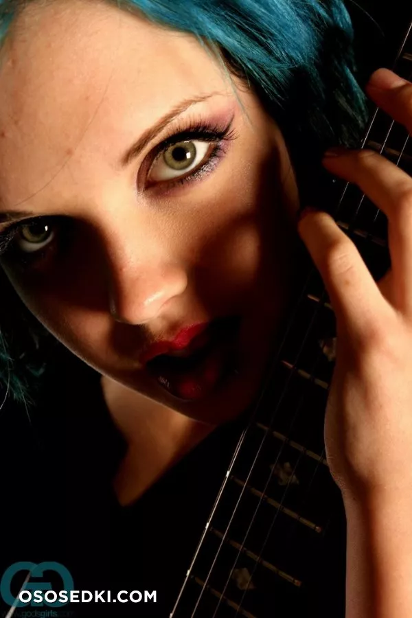 SaraOnTheInternet. Striped Stockings. Guitar - 16
