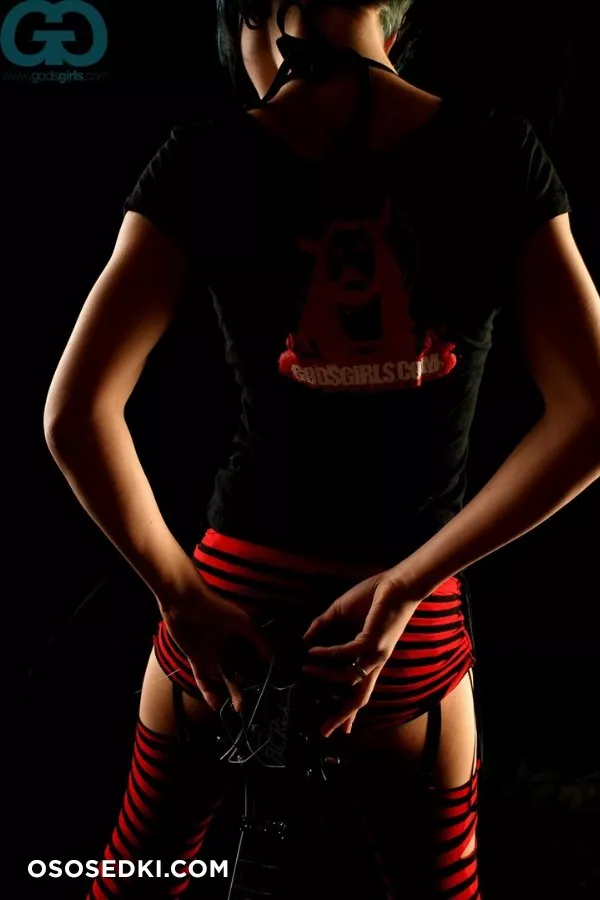 SaraOnTheInternet. Striped Stockings. Guitar - 22