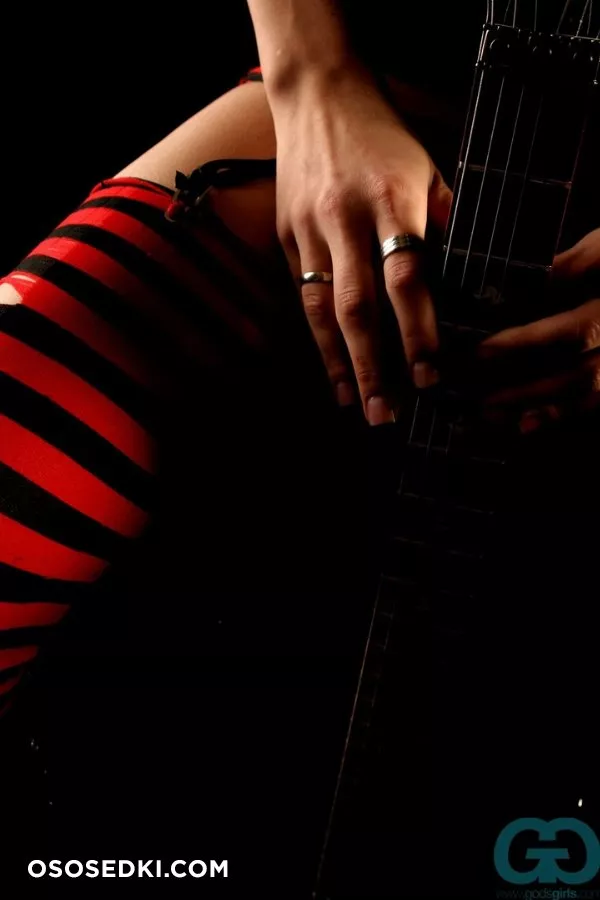 SaraOnTheInternet. Striped Stockings. Guitar - 23