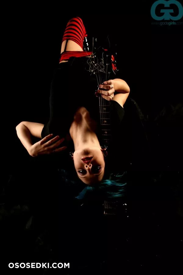 SaraOnTheInternet. Striped Stockings. Guitar - 26