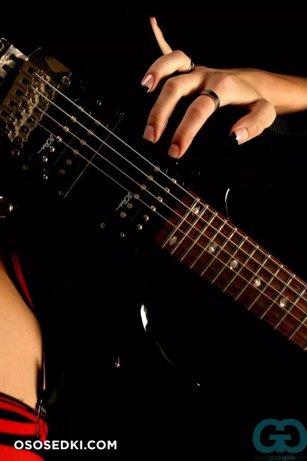 SaraOnTheInternet. Striped Stockings. Guitar - 35